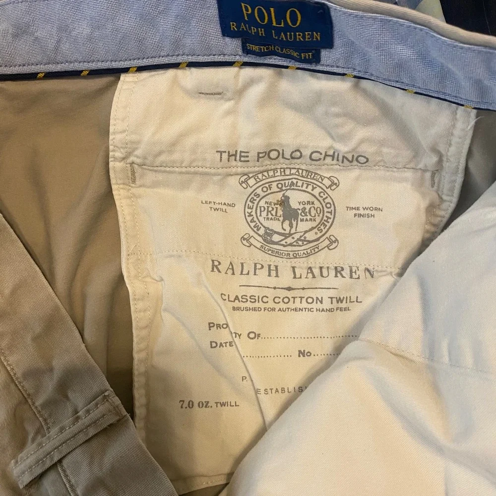 Polo Ralph Lauren Mens 42 Stretch‎ Classic Fit Chino Shorts Khaki Tan Casual